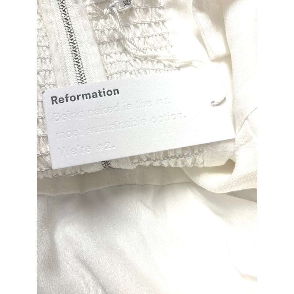 Reformation NWT Balia Linen Midi Dress Sz 4 White Sleeveless Cottagecore… - Picture 5 of 7